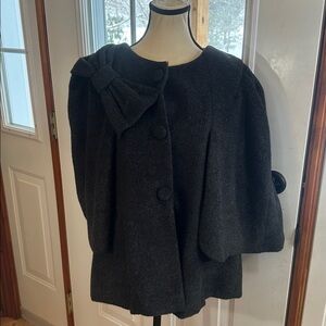 Ryu from Anthropologie Charcoal Cape Coat